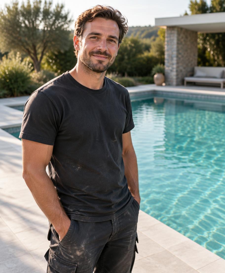 Portrait d’illustration d’un artisan pisciniste ; photo de Dylan à remplacer